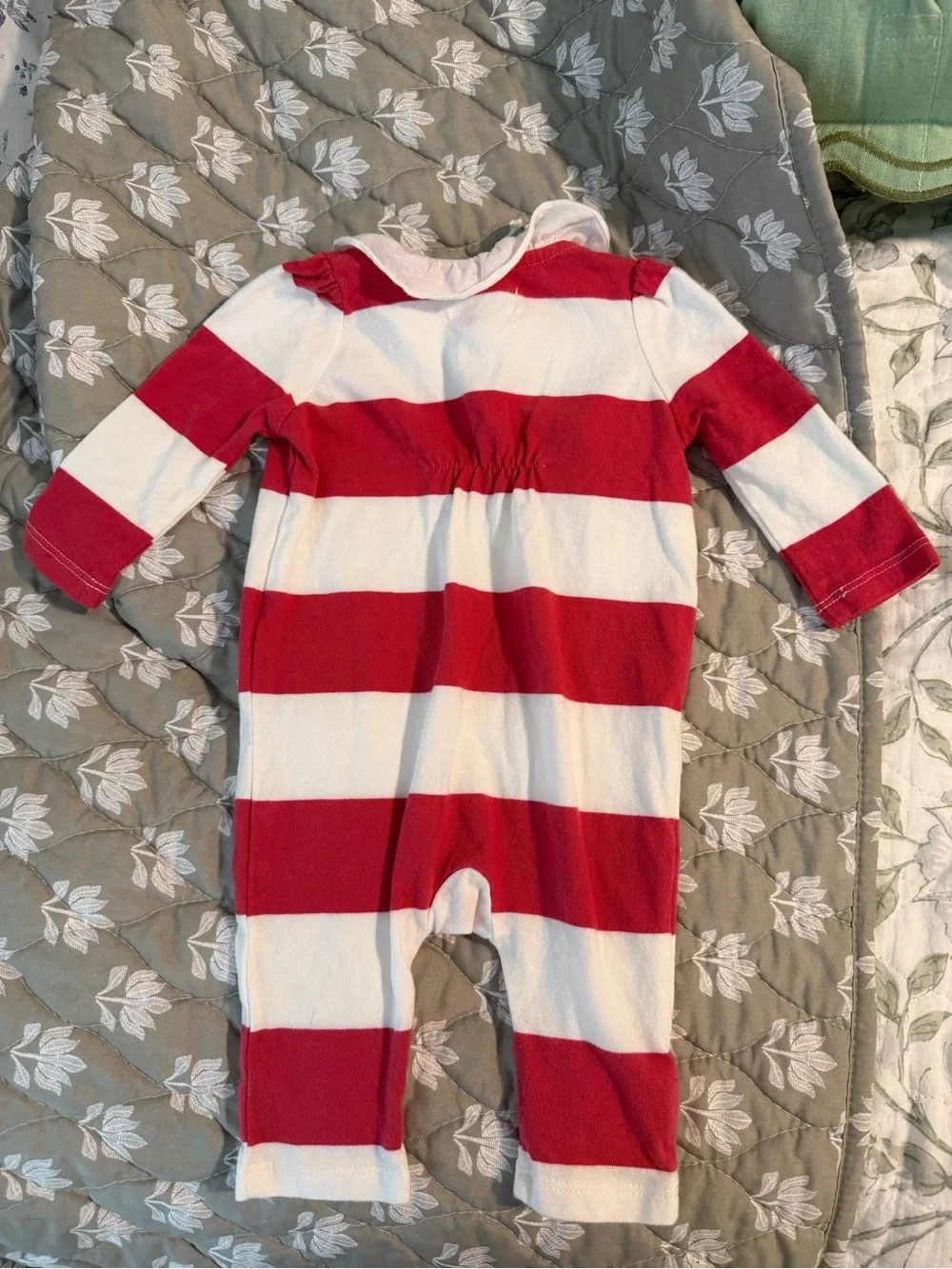 Ralph Lauren Red & White Striped Baby One-Piece Outfit
